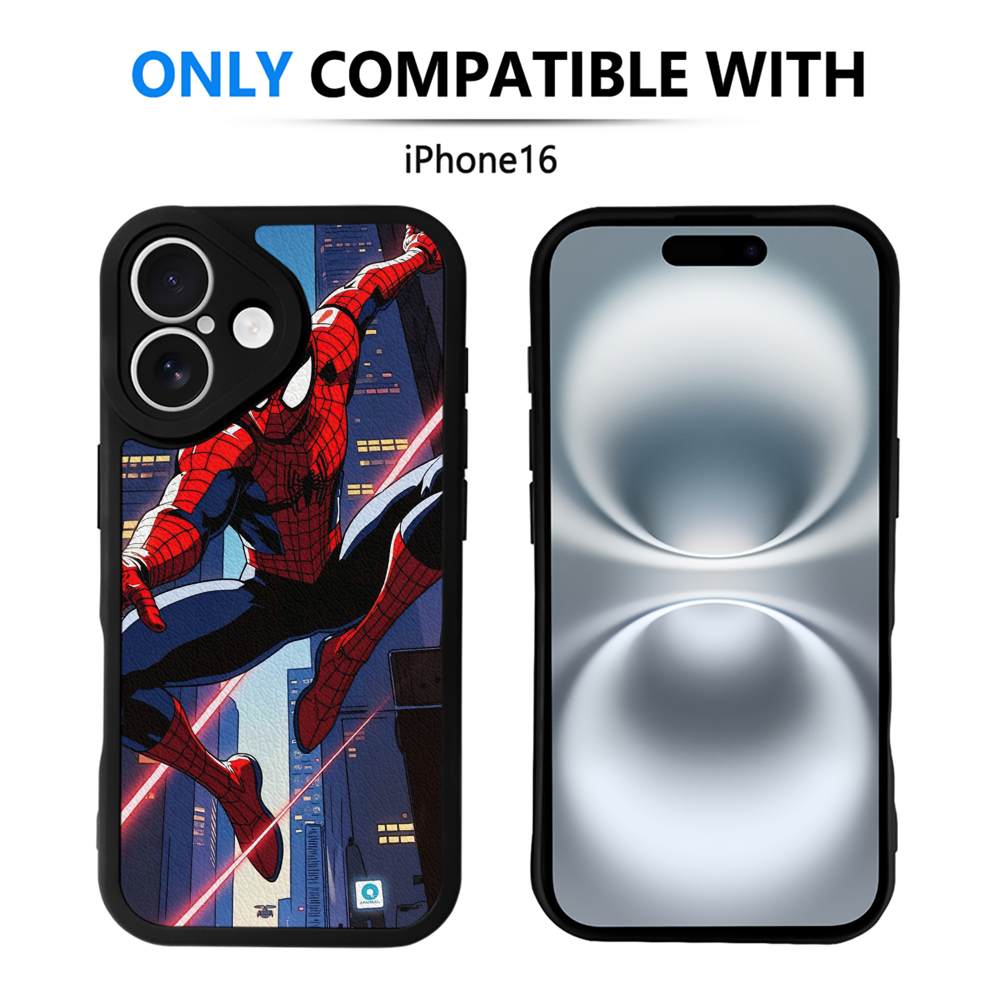 Spider Man スパイダーマン 【iPhone 16シリーズ対応】シリコンスマホケース（レザー調） 材質：シリコン